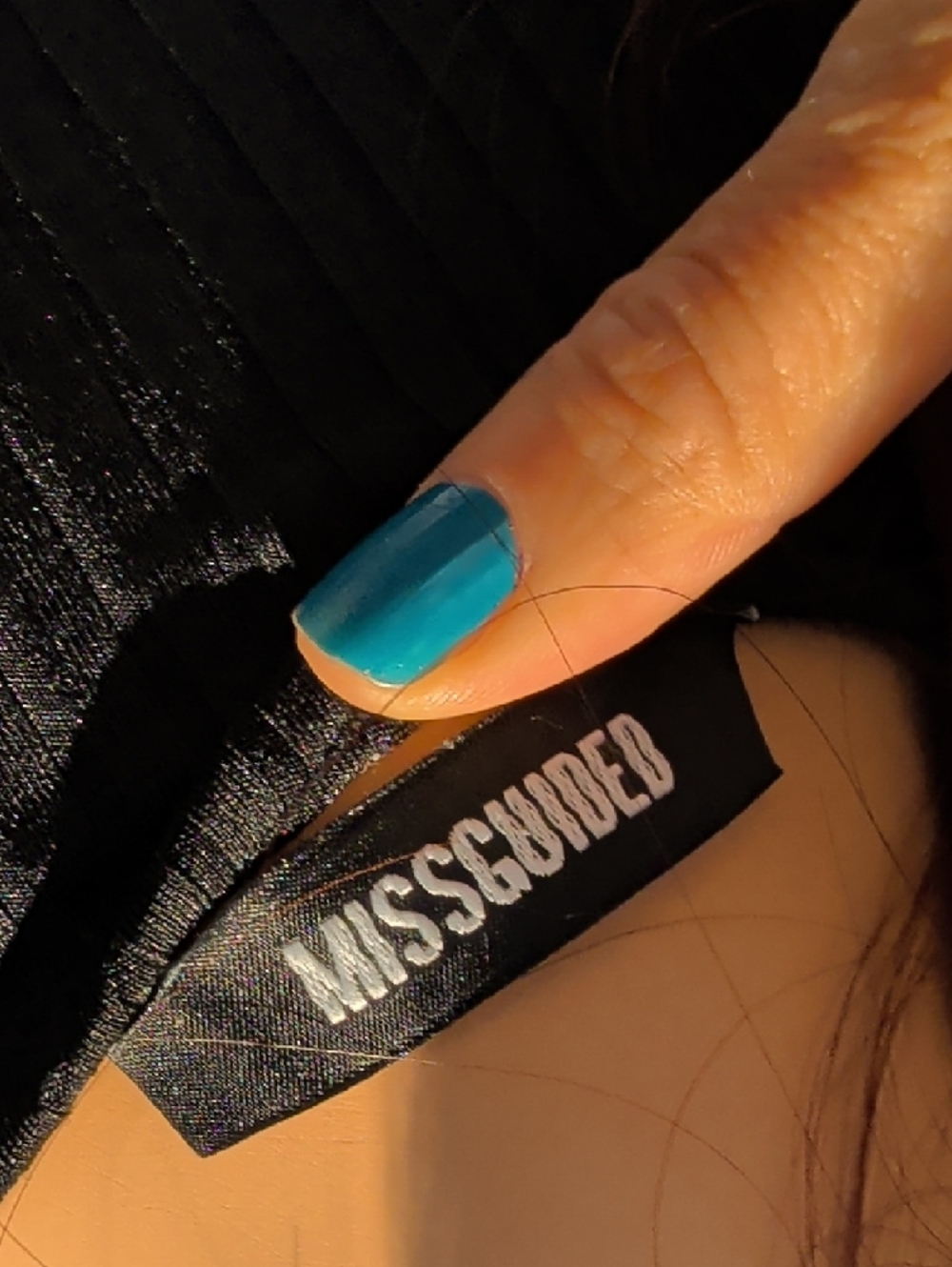 Missguided Black Ribbed Long Sleeve Bodycon Midi Dress - Picture 4 of 6